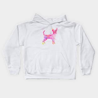 Pink Chihuahua Watercolor Painting Kids Hoodie